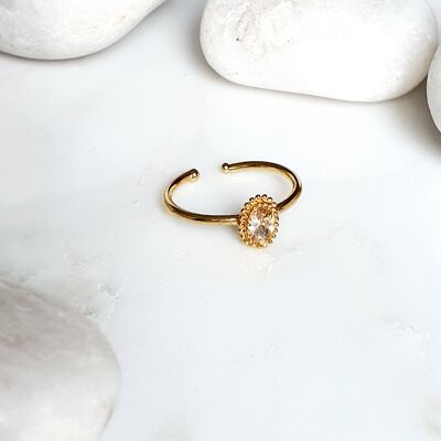 Stackable Small  Oval peach Ring (SN594)
