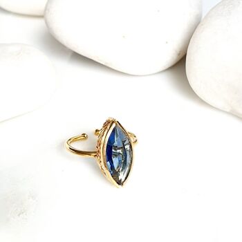 Bague de lentille bleue empilable (SN604)