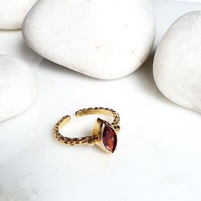 Stackable Thick Band Red Lens Ring (SN607)