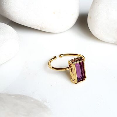 Stackable Purple Rectangle  Ring (SN610)