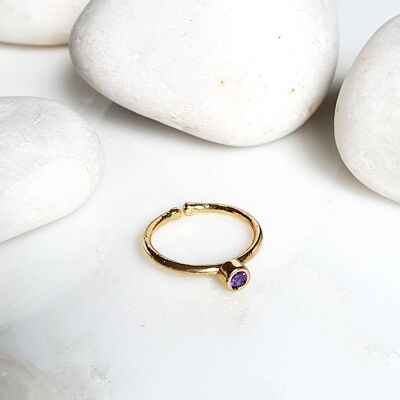 Anillo Apilable Pequeño Redondo Morado (SN616)