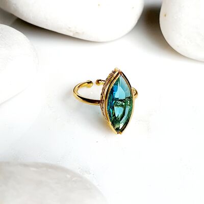 Anello Lente Acquamarina Impilabile (SN617)