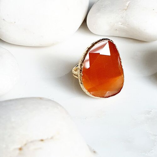 Maidah Orange Cat's eye Ring (SN622)