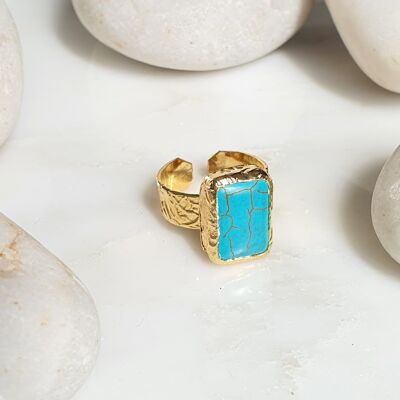 Bague Rectangulaire Turquoise (SN625)