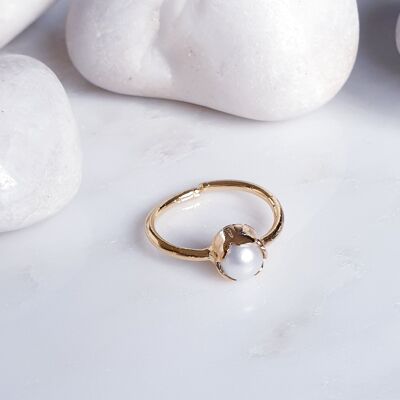 Bague petite perle une pierre (SN643)