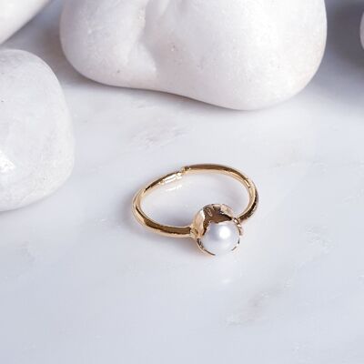 Anello con una pietra piccola perla (SN643)