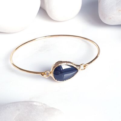 Teardrop Black Onyx Bangle (SN649)