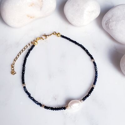 Beaded Ezra Anklet - Black (SN674)