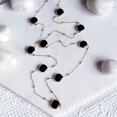 Onyx chain necklace (SN706)