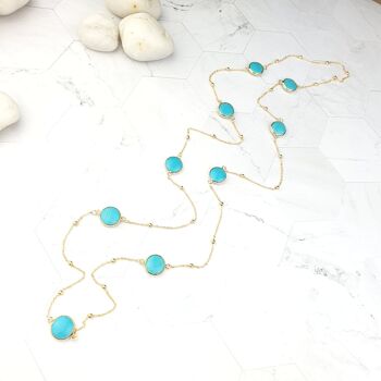 Collier chaîne turquoise (SN708) 1