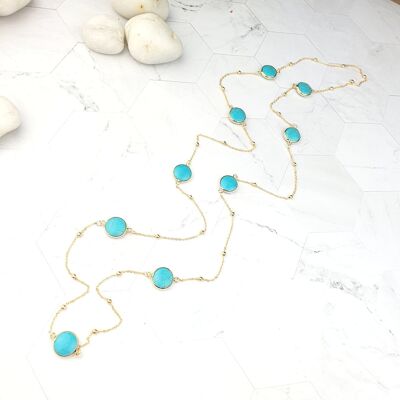 Turquoise chain necklace (SN708)