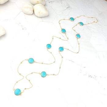 Collier chaîne turquoise (SN708) 2