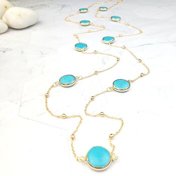 Collier chaîne turquoise (SN708) 5