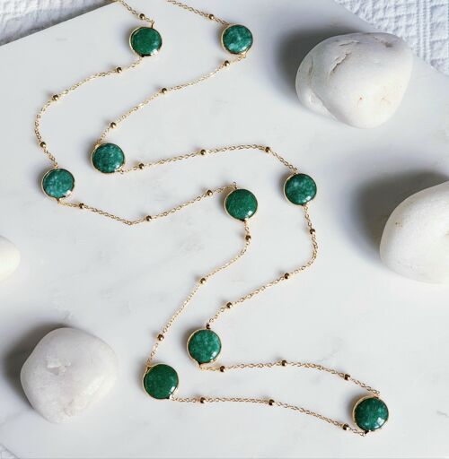 Emerald Jade chain necklace (SN710)