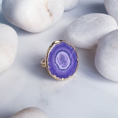 Anillo de cuarzo solar Morado Galáctico (SN726)