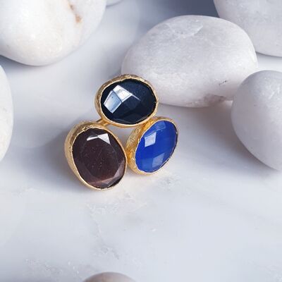 Onyx and Cat's Eye Ring (SN728)