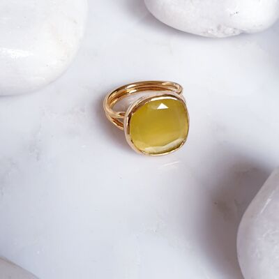 Yellow Cat's eye  Ring (SN737)