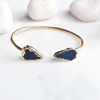 Bracelet en forme de goutte d'agate bleue (SN753)