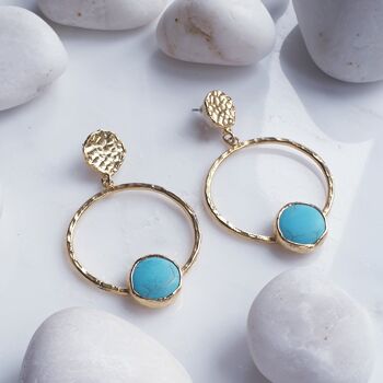 Boucles d'Oreilles Turquoise (SN758)