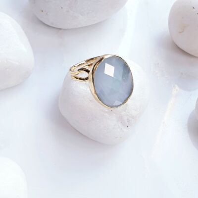 Oval Faceted Cat's eye Ring (SN767)