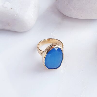 Anello Occhio di Gatto Blu (SN772)