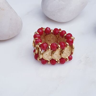 Anello con moneta rossa (SN788)