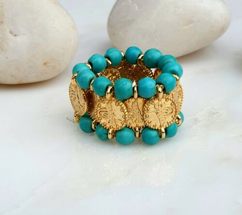 Turquoise Coin Ring (SN789)
