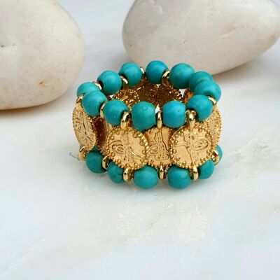 Turquoise Coin Ring (SN789)