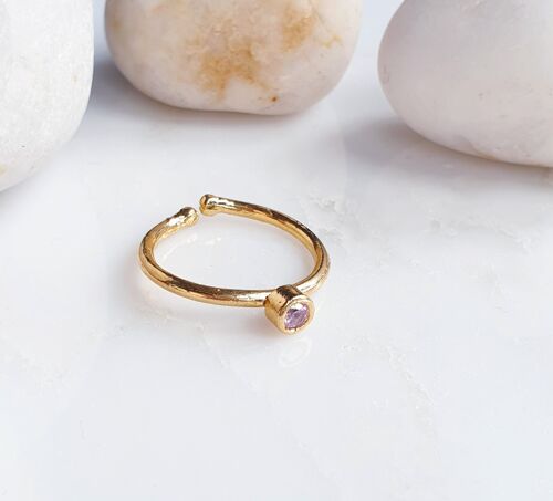 Stackable Small  Pink Round Ring (SN800)