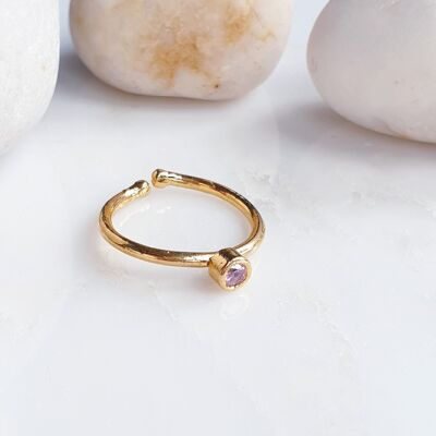 Stackable Small  Pink Round Ring (SN800)