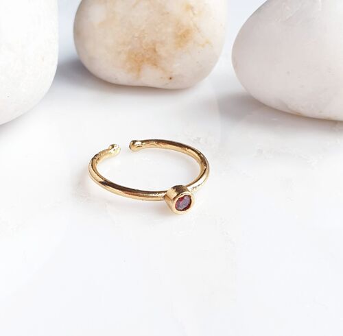 Stackable Small  Red Round Ring (SN801)