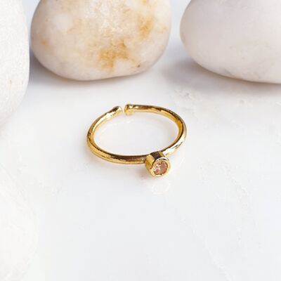 Stackable Small  Peach Round Ring (SN802)