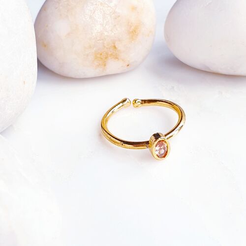 Stackable Small  Peach Oval Ring (SN803)