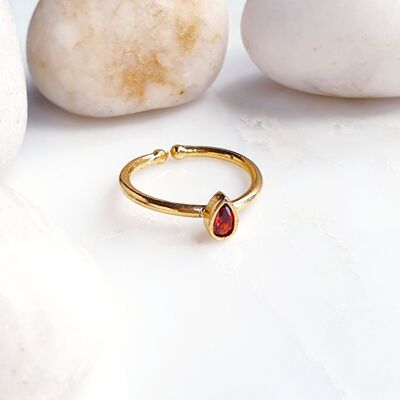Stackable Small Teardrop Red Ring (SN813)