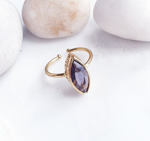 Stackable Pointy Oval Purple Ring (SN823)