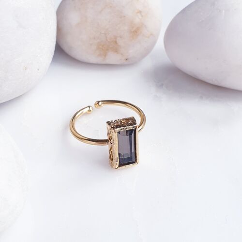 Stackable Rectangle Brown  Ring (SN828)
