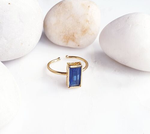 Blue Stackable Rectangle  Blue  Ring (SN829)