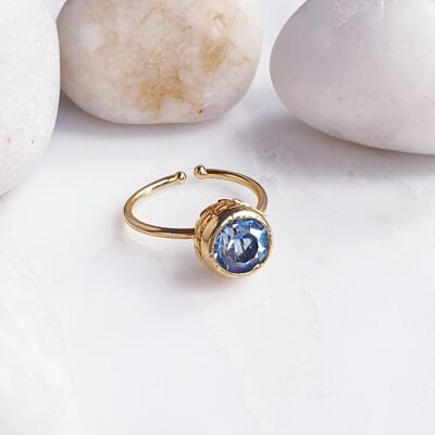 Stackable Round Light Blue  Ring (SN832)