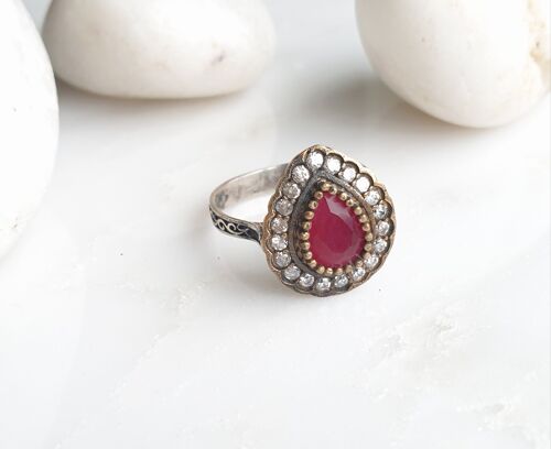 Hafizeh Red 925 Silver Ring (SN834)