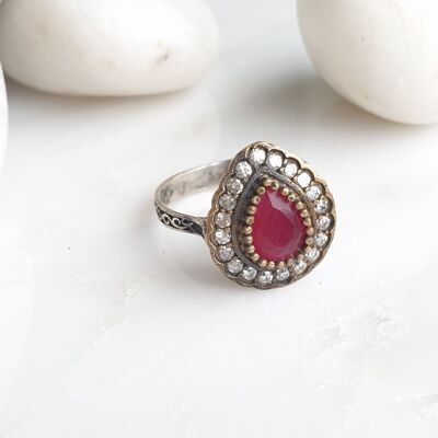 Anillo de Plata 925 Rojo Hafizeh (SN834)