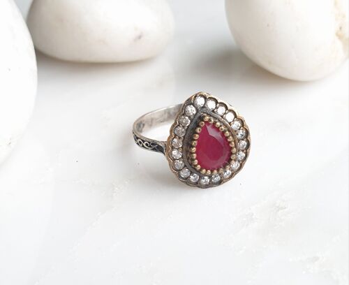 Hafizeh Red 925 Silver Ring (SN835)