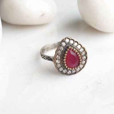 Hafizeh Red 925 Silver Ring (SN835)