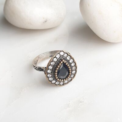 Anillo Hafizeh Negro Plata 925 (SN837)