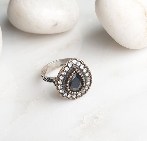 Hafizeh Black 925 Silver Ring (SN838)