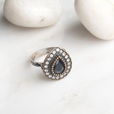 Hafizeh Black 925 Silver Ring (SN839)