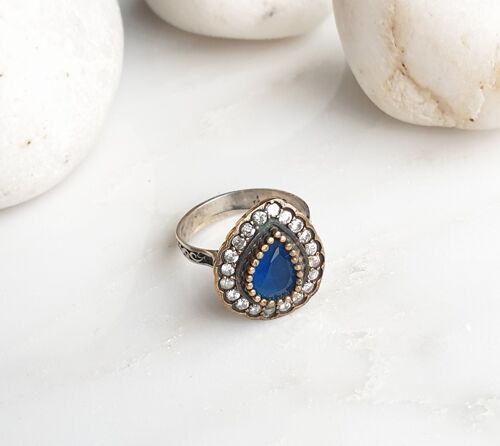 Hafizeh Blue 925 Silver Ring (SN840)