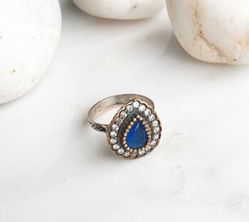 Bague en argent 925 bleu Hafizeh (SN840) 1