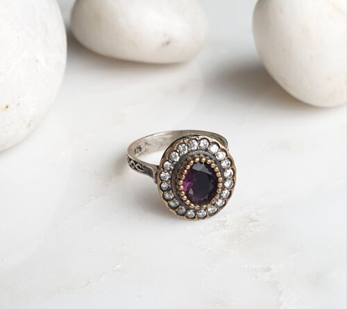 Safiyeh  Purple  925 Silver Ring (SN845)