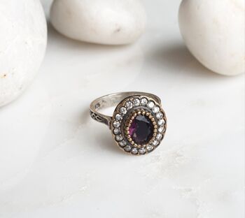 Bague Safiyeh en argent 925 violet (SN845) 1