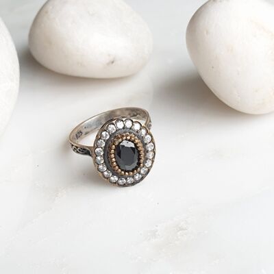 Anillo Safiyeh Negro Plata 925 (SN847)